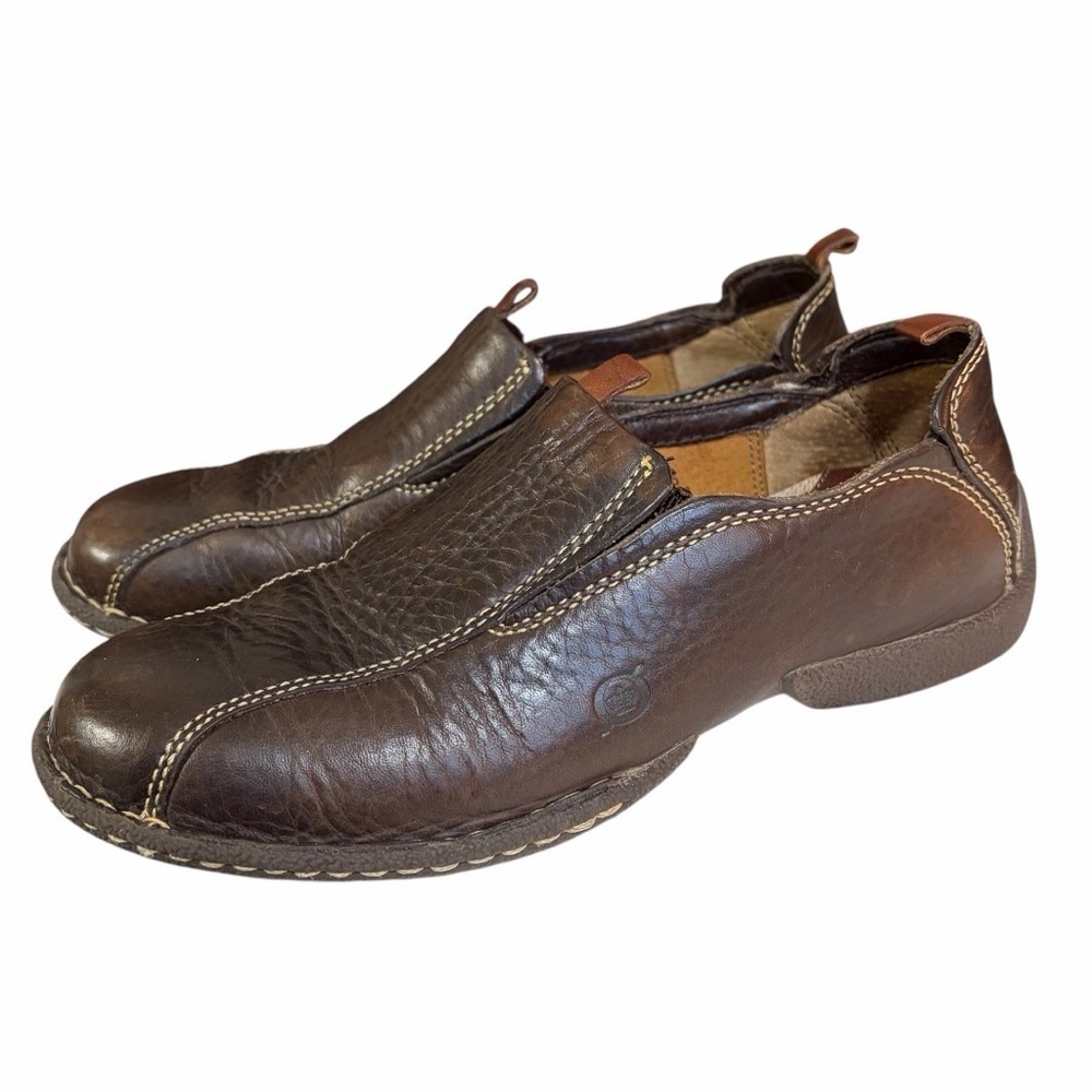 Born Brown Leather Slip On Loafer Size 7.5